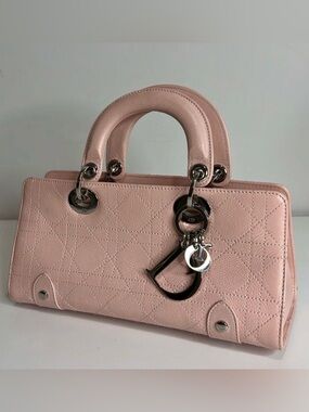 Vintage Original DIOR Lady D-Joy Pink Leather Handbag